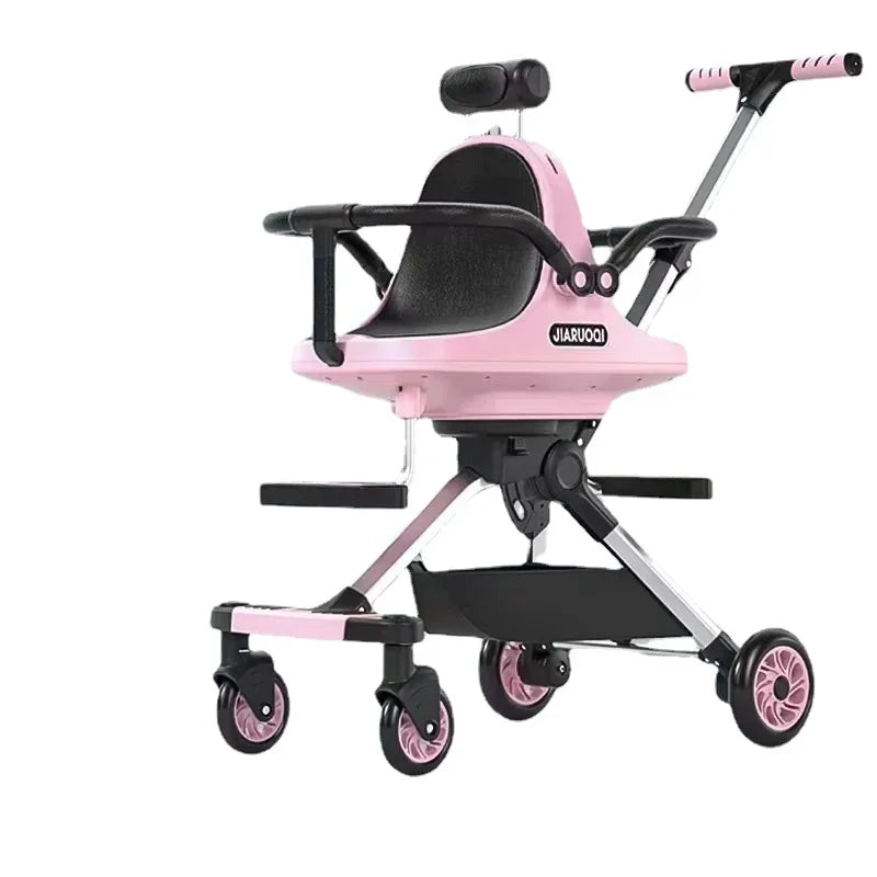 Poussette jumeaux légère Mybooni — Double siège avec parasol haute vue pliable