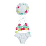 Bikini 3 pièces bébé fille Mybooni — Imprimé fleurs avec chapeau