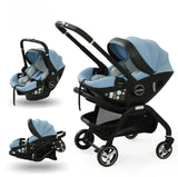Poussette 3-en-1 portable Mybooni — Nacelle nouveau-né siège auto certifié EU