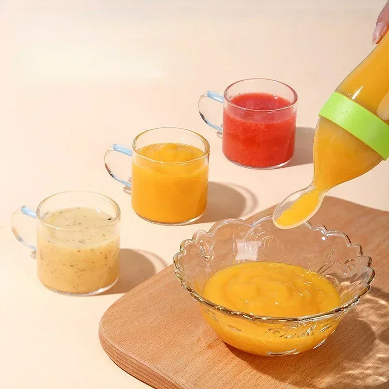 Biberon avec cuillère silicone Mybooni — Set alimentation bébé et tout-petit