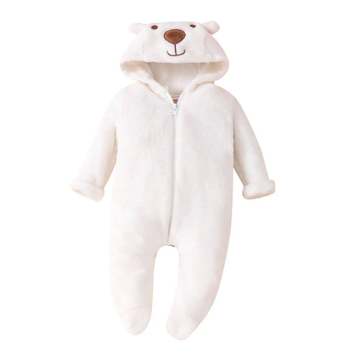 Grenouillère capuche fermeture éclair Mybooni — Motif ours 0-18M