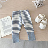 Legging bébé bicolore rayé automne - pantalon enfant couleurs bonbon 3-18 mois