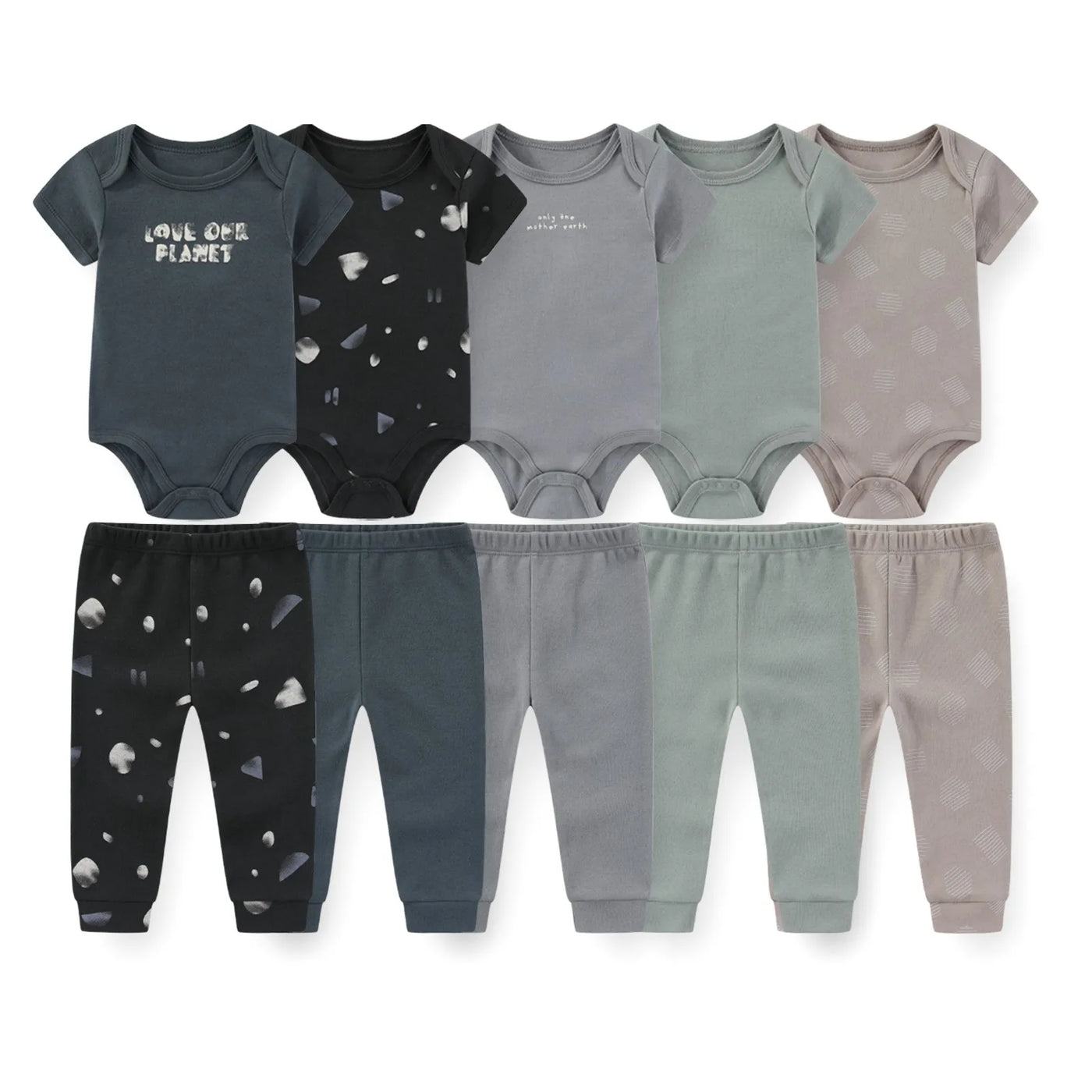Coffret vêtements bébé 10 pièces Bouni — Body et pantalon toutes saisons