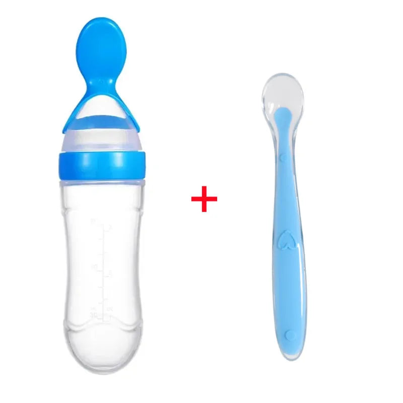 Biberon avec cuillère silicone Mybooni — Set alimentation bébé et tout-petit