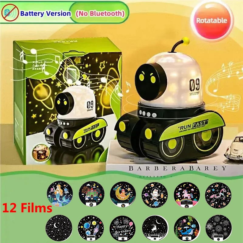 Projecteur étoiles robot Mybooni — Veilleuse LED Bluetooth rechargeable chambre