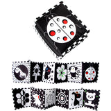 Livre tissu activités Montessori Mybooni — Noir et blanc bébé 0-12M