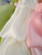 Robe d'anniversaire bébé fille fleur rose - robe gâteau élégante fête 0-2 ans