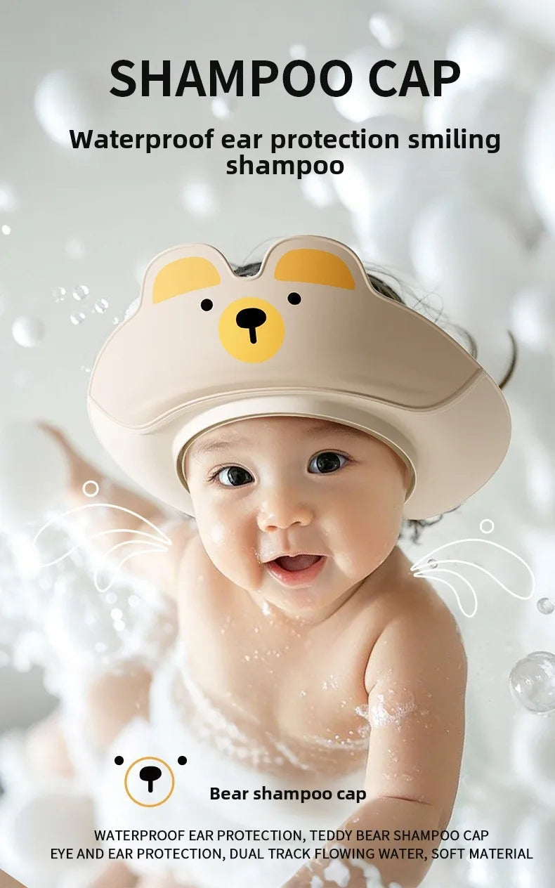 Bonnet de douche enfant imperméable protection oreilles cartoon
