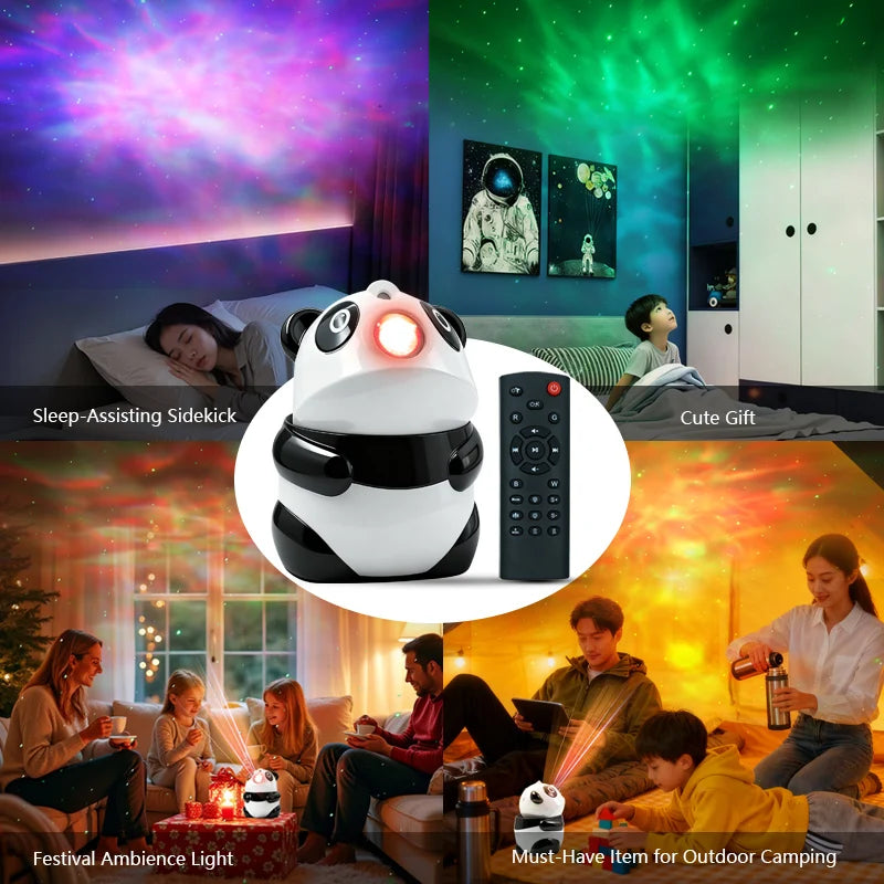 Projecteur nébuleuse panda Mybooni — 15 modes lumière Bluetooth chambre