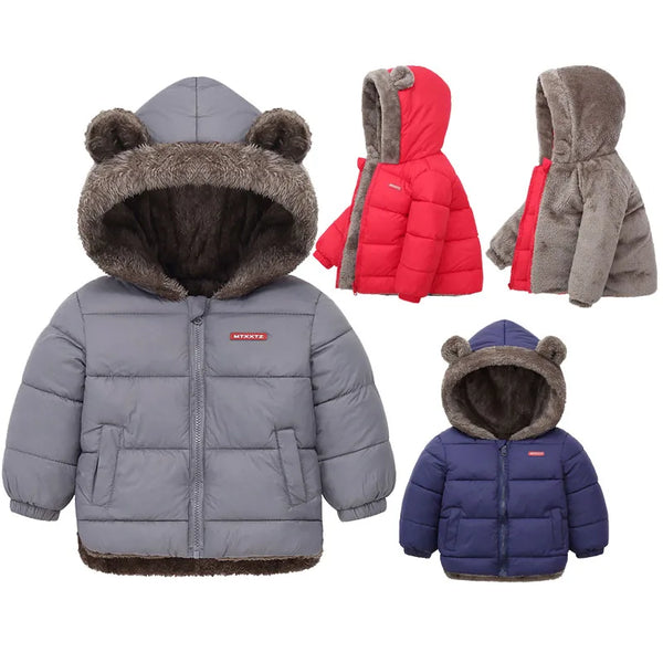 Manteau à capuche polaire Mybooni — Doublé cachemire enfant hiver