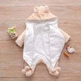 Combinaison bébé automne-hiver peluche chaud - grenouillère cartoon chien/lapin 0-2 ans