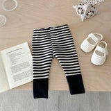 Legging bébé bicolore rayé automne - pantalon enfant couleurs bonbon 3-18 mois