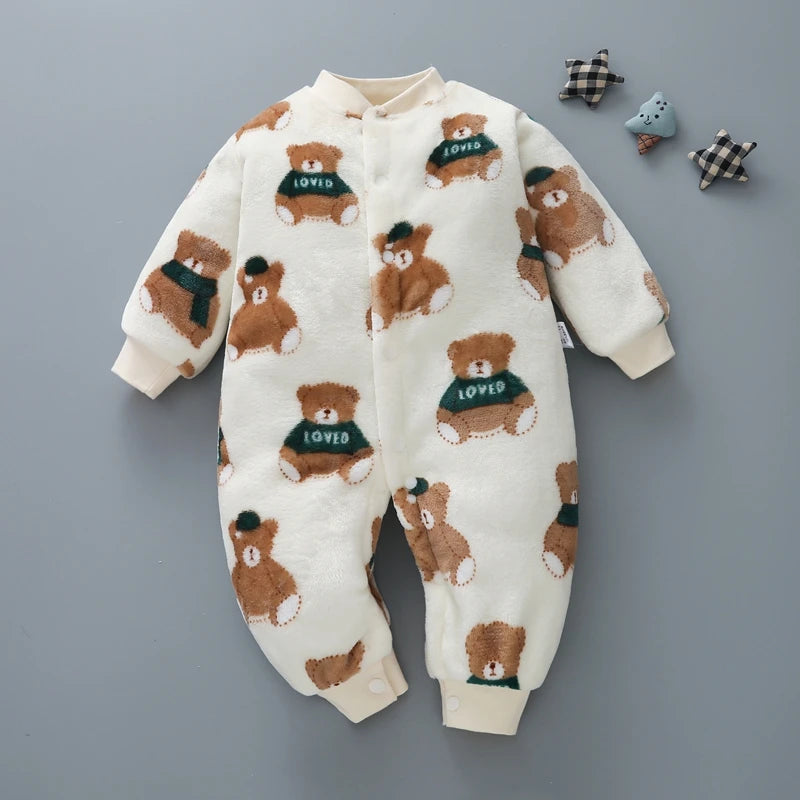 Body bébé flanelle doux printemps hiver - grenouillère fille garçon 0-18 mois