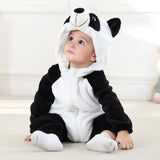 Combinaison pyjama bébé flanelle cartoon - grenouillère licorne/lapin/dinosaure animal