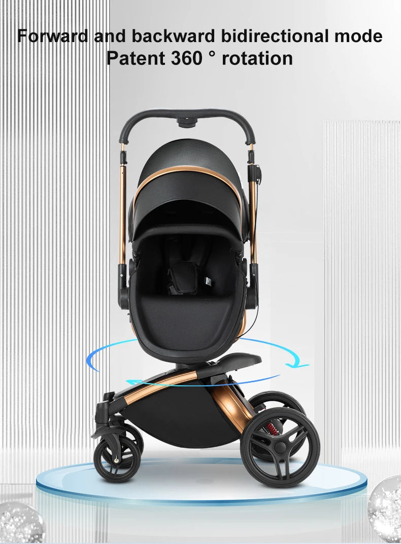Poussette de luxe 3-en-1 Bouni — Avec siège auto pour nouveau-né