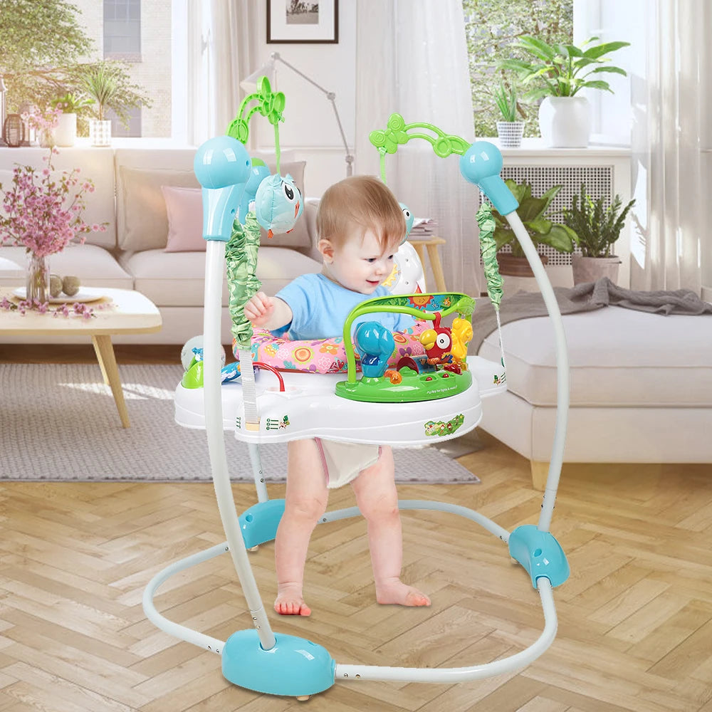 Balancelle bébé siège sauteur - table d'activités suspendue à partir de 9 mois