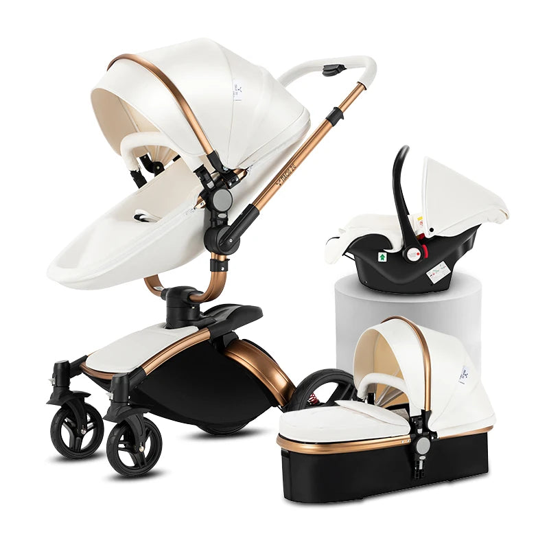 Poussette de luxe 3-en-1 Bouni — Avec siège auto pour nouveau-né