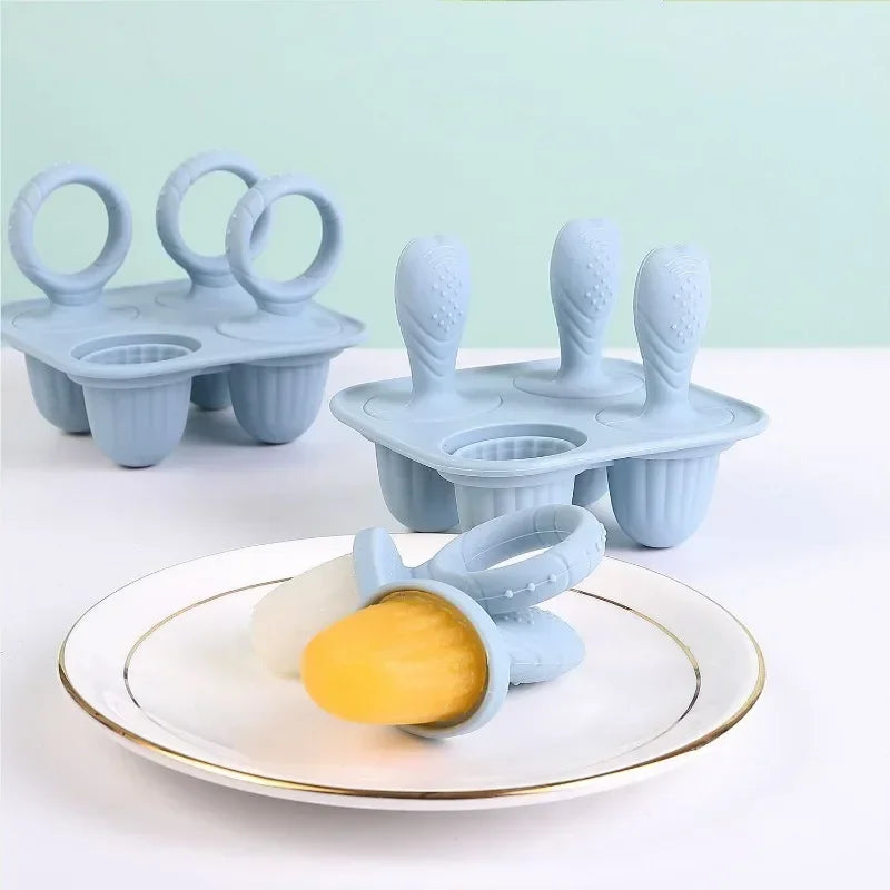 5 anneaux dentition bébé silicone BPA free - porte-aliments fruits légumes forme lapin anti-chute