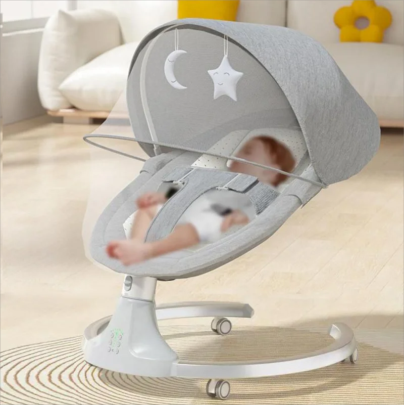 Balancelle bébé électrique automatique - chaise oscillante 5 points avec télécommande