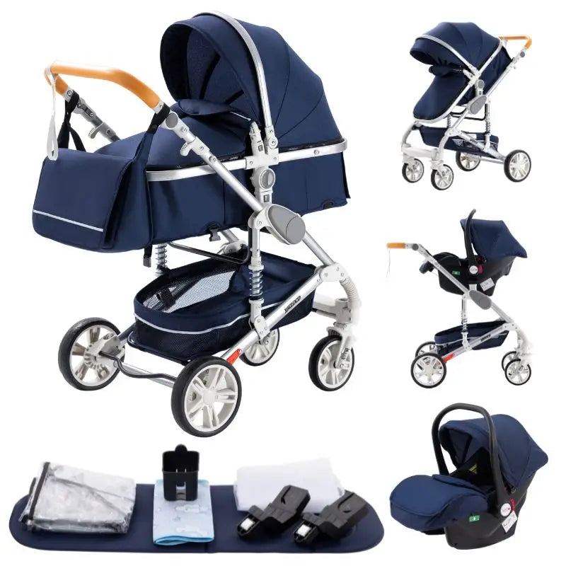 Poussette 3-en-1 multifonction Mybooni — Nacelle pliable légère