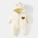 Combinaison hiver bébé fourrure intérieure - grenouillère ourson chaud 0-12 mois