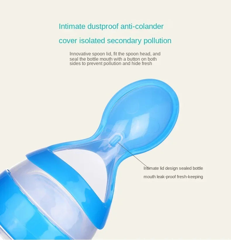 Biberon bébé avec cuillère silicone souple - outil alimentation complémentaire nourrisson toddler