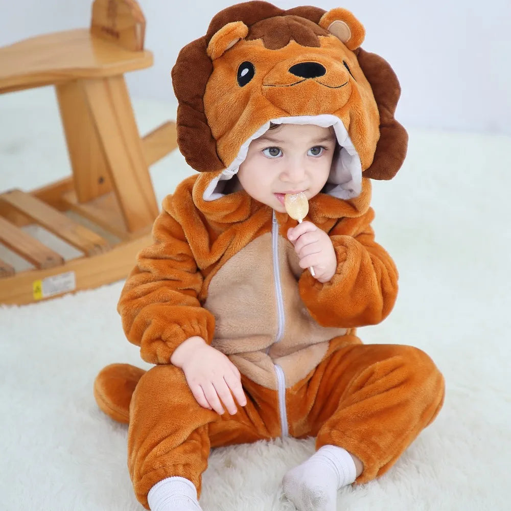 Pyjama combinaison polaire Mybooni — Motif licorne, lapin et dinosaure