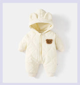 Combinaison hiver bébé fourrure intérieure - grenouillère ourson chaud 0-12 mois