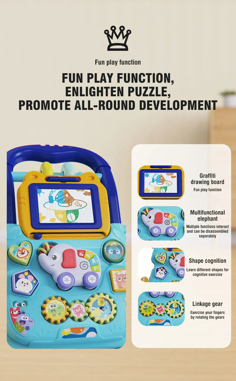 Trotteur bébé musical avec lumières pour 0-12 mois