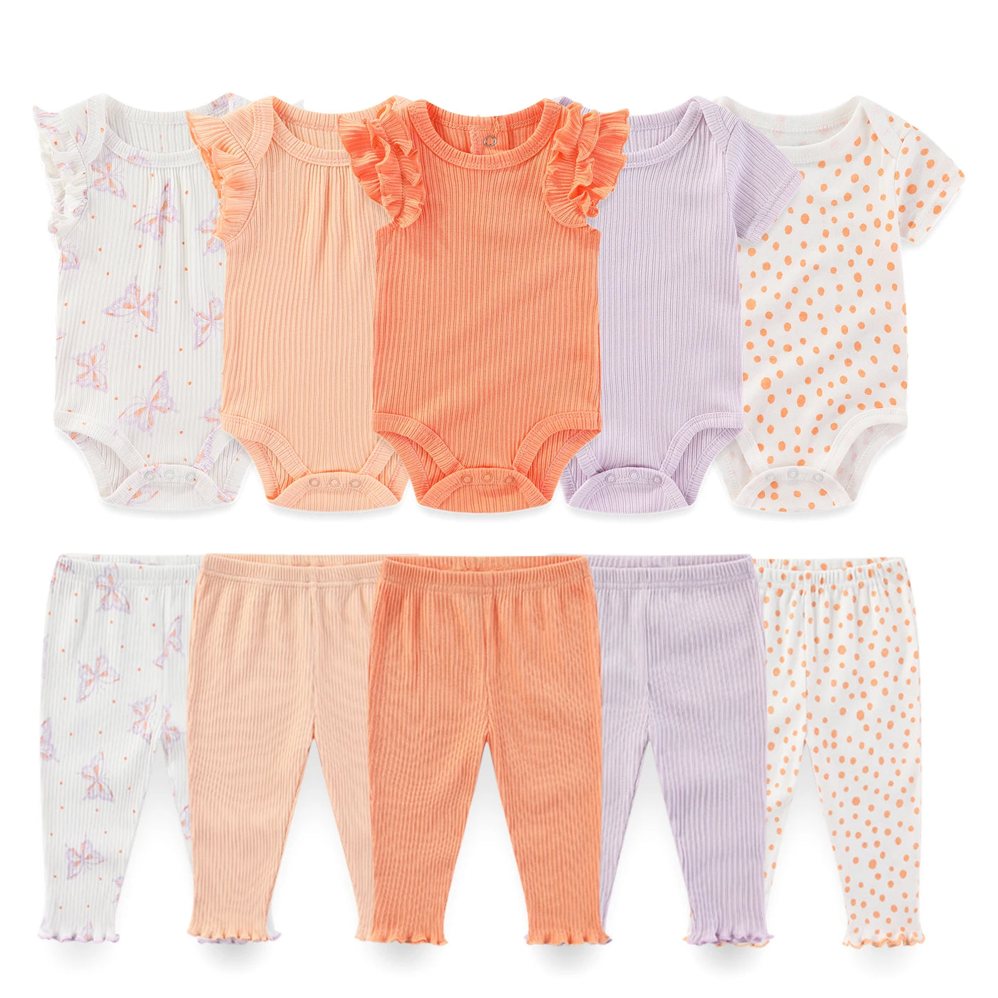 Coffret vêtements bébé 10 pièces Bouni — Body et pantalon toutes saisons