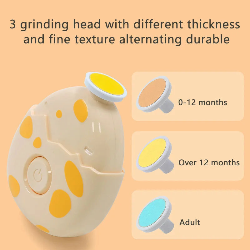 Lime à ongles électrique bébé cartoon - kit manucure pédicure nouveau-né outil soin enfant adulte