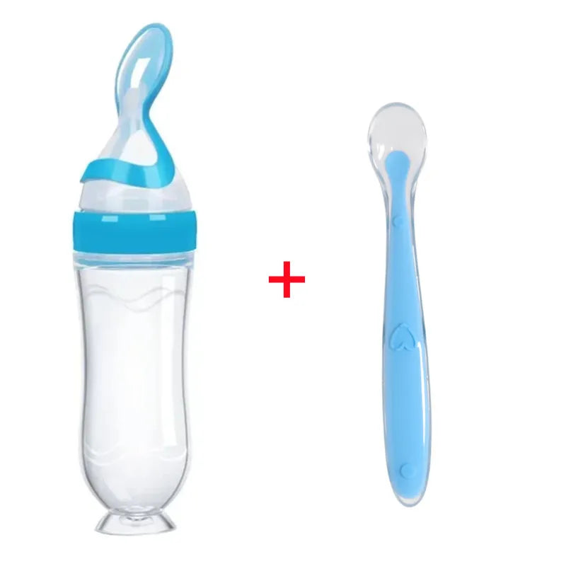 Biberon bébé avec cuillère silicone souple - outil alimentation complémentaire nourrisson toddler