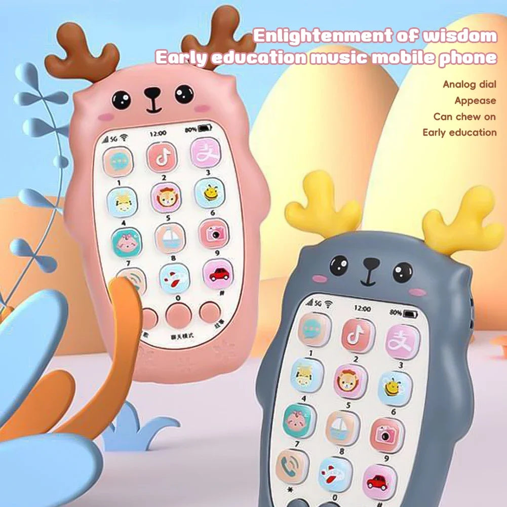 Téléphone jouet bébé bilingue avec anneau dentition et musique - jouet éducatif électronique enfant