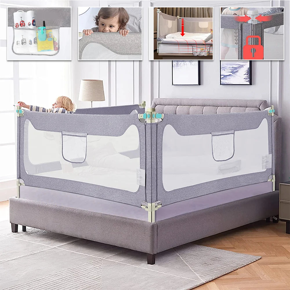 Barrière de lit bébé Mybooni | Garde-corps de sécurité portable 150/180/200 cm