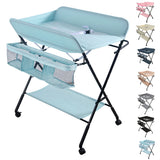 Table à langer 7 couleurs Mybooni — Panier latéral et roulettes blocables
