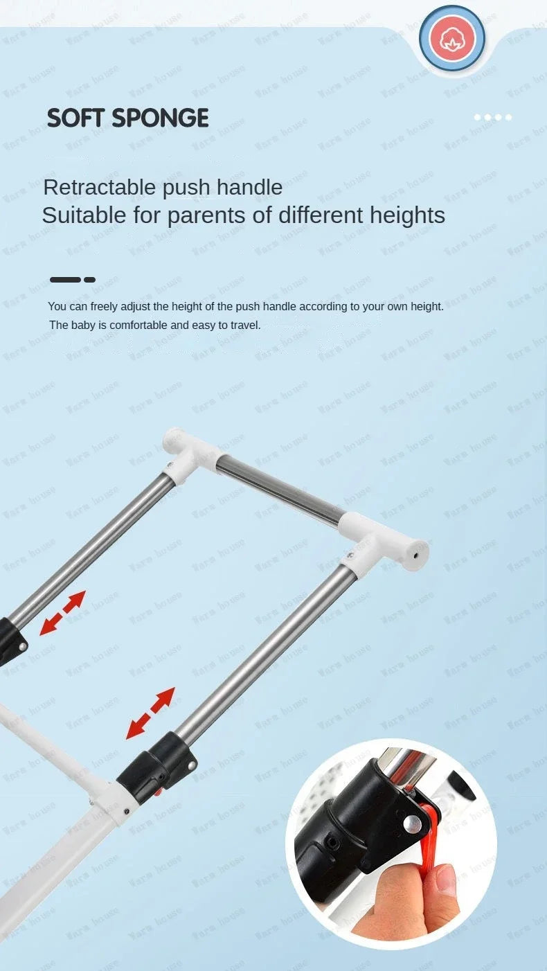 Poussette double légère pliable multifonctionnelle pour jumeaux