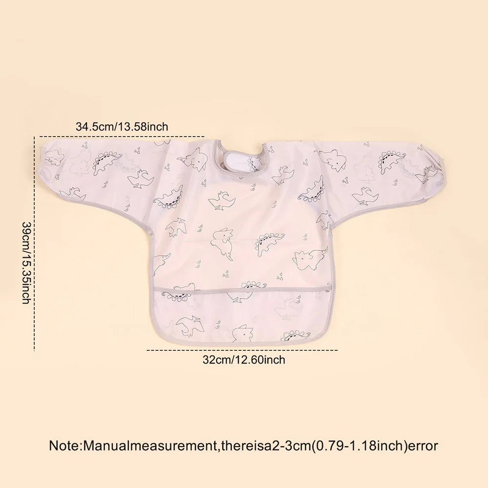Bavoir tablier imperméable bébé manches longues - smock alimentation enfant plastron bavette vêtement