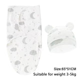 Ensemble couverture et bonnet pour nouveau-né en coton 0-6 mois