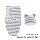 Ensemble couverture et bonnet pour nouveau-né en coton 0-6 mois