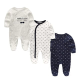 Lot 3 grenouillères bébé unisexe Mybooni — Manches longues coton