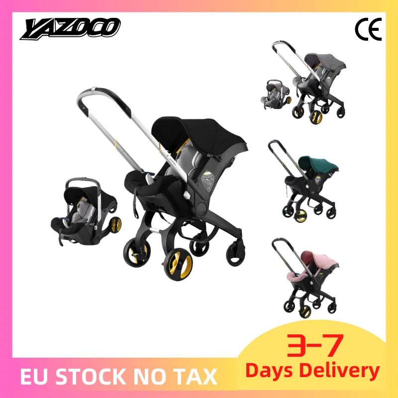Poussette bébé 4-en-1 Bouni — Nacelle bidirectionnelle, siège pliable et panier