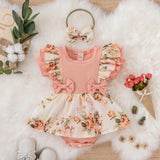 Robe bébé fille manches volantées Mybooni — Imprimé papillons 0-18M