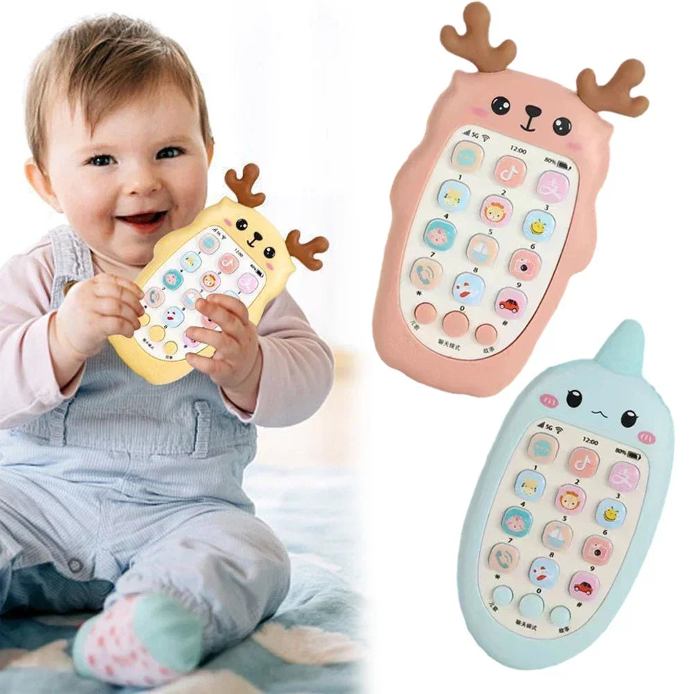 Téléphone jouet bébé bilingue avec anneau dentition et musique - jouet éducatif électronique enfant