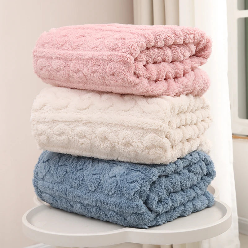 Couverture polaire rayée ultra-douce toutes saisons pour bébé et enfant