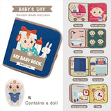 Livre Montessori bébé Mybooni | Activités tissu sensoriel animaux 0-36M