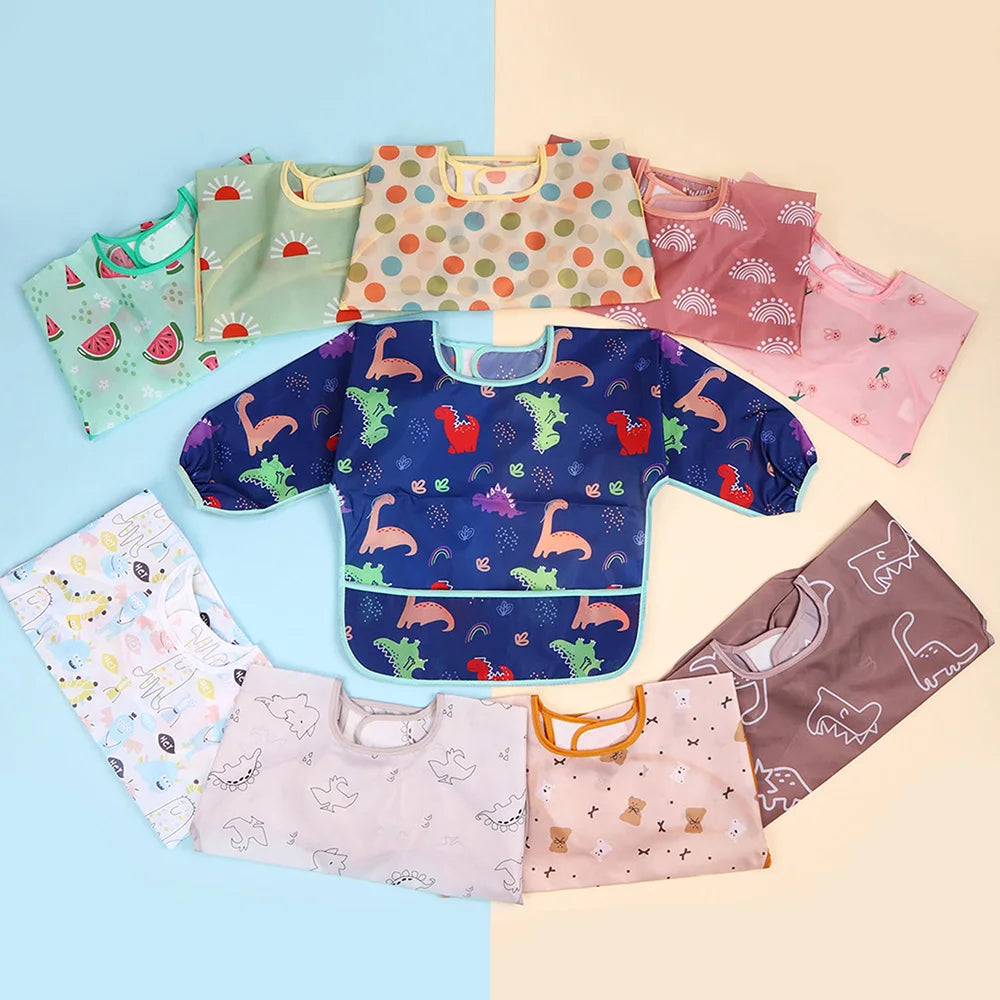 Bavoir imperméable manches longues Mybooni — Tablier repas protection vêtements