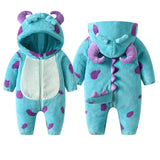 Combinaison bébé hiver polaire à capuche cornes - grenouillère chaude épaisse garçon/fille 0-3 ans