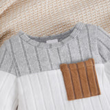 Ensemble 3 pièces bébé garçon rayé Bouni — Haut + Pantalon + Bonnet 0-18M