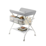 Table à langer bébé avec roulettes Mybooni — Pliable hauteur réglable organiseur