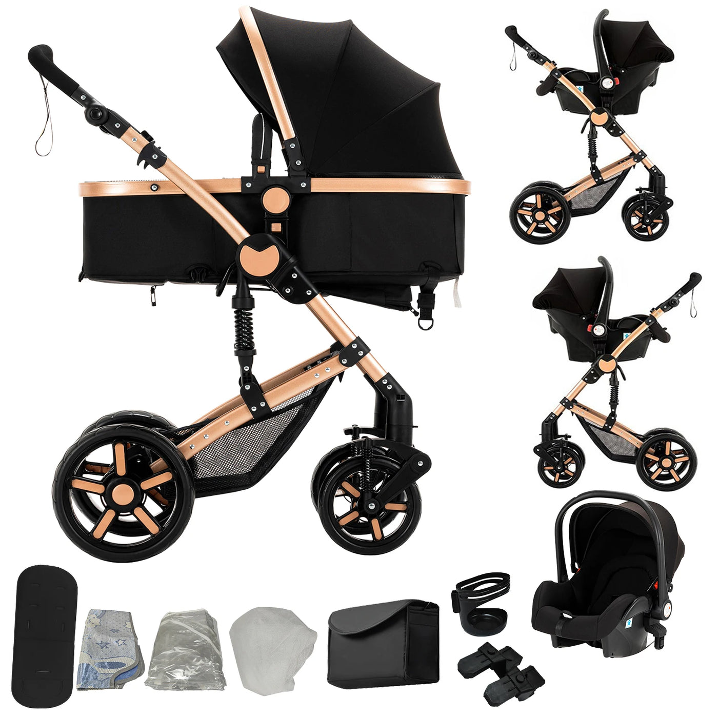 Système voyage 3-en-1 Bouni — Siège auto harnais sécurité nouveau-né